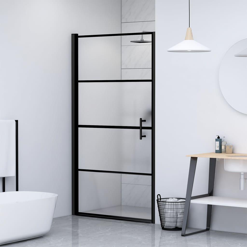 Ușă de duș, 100x178 cm, negru, sticlă securizată semi-mată - Kabine.ro - Uși & cabine de duș