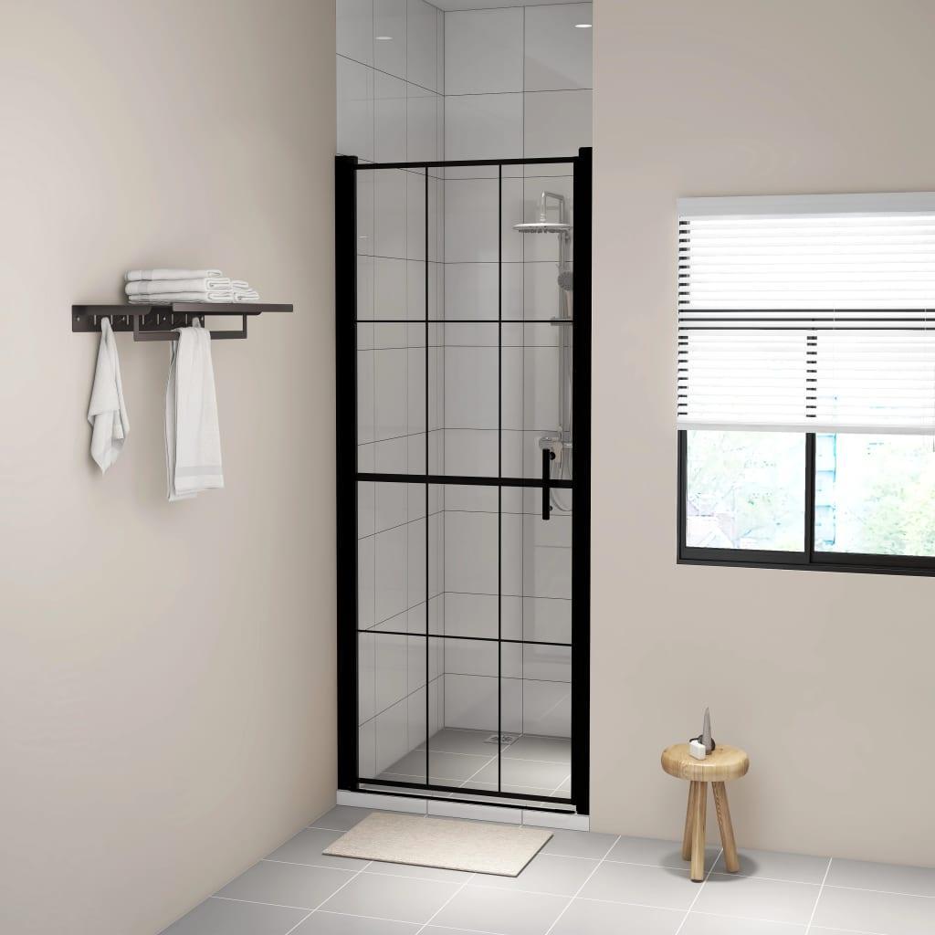 Ușă de duș, negru, 91 x 195 cm, sticlă securizată - Kabine.ro - Uși & cabine de duș