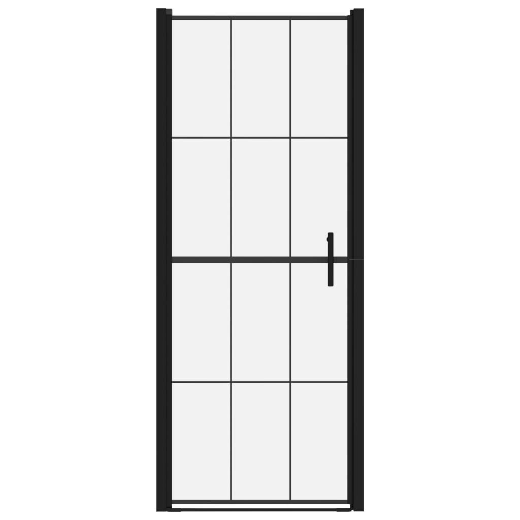 Ușă de duș, negru, 91 x 195 cm, sticlă securizată - Kabine.ro - Uși & cabine de duș