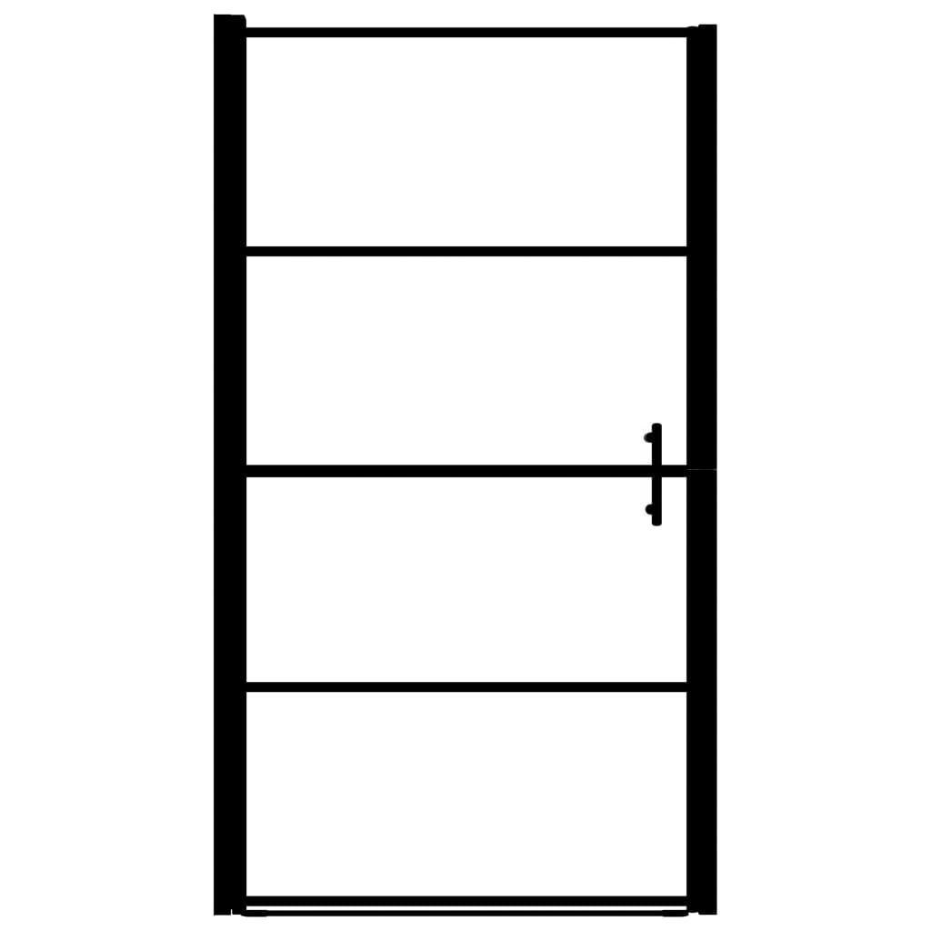 Ușă de duș, negru, 91 x 195 cm, sticlă securizată mată - Kabine.ro - Uși & cabine de duș