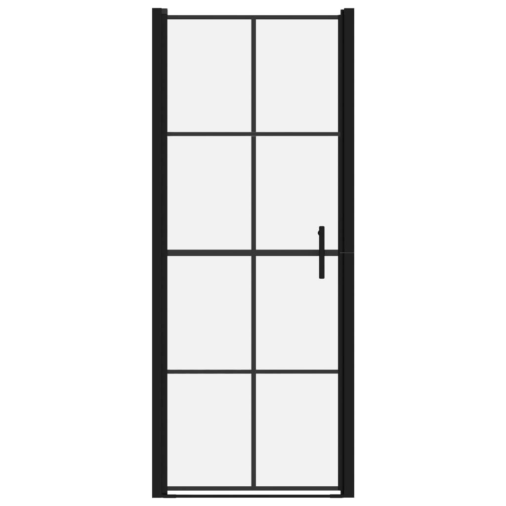 Ușă de duș, negru, 81 x 195 cm, sticlă securizată - Kabine.ro