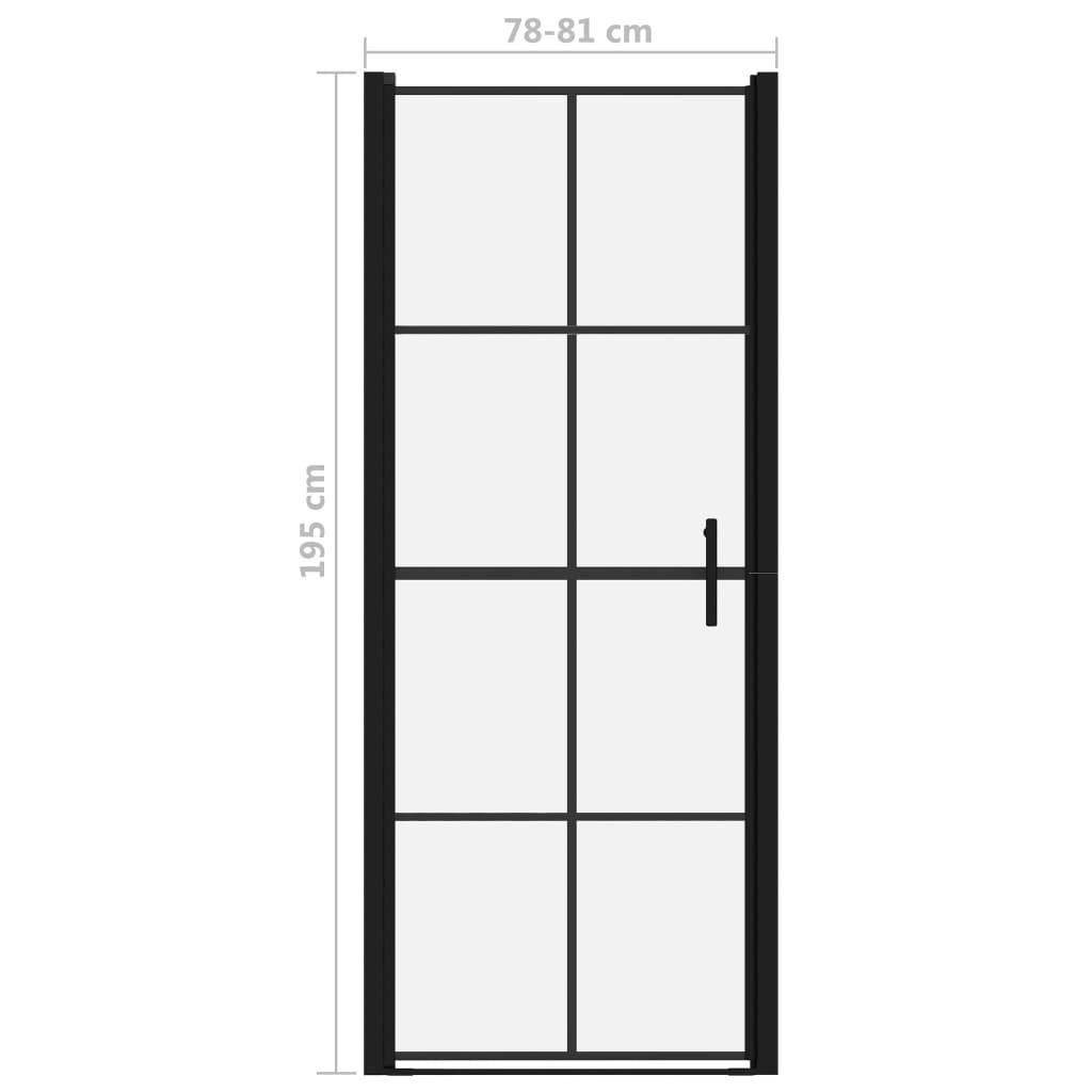 Ușă de duș, negru, 81 x 195 cm, sticlă securizată - Kabine.ro