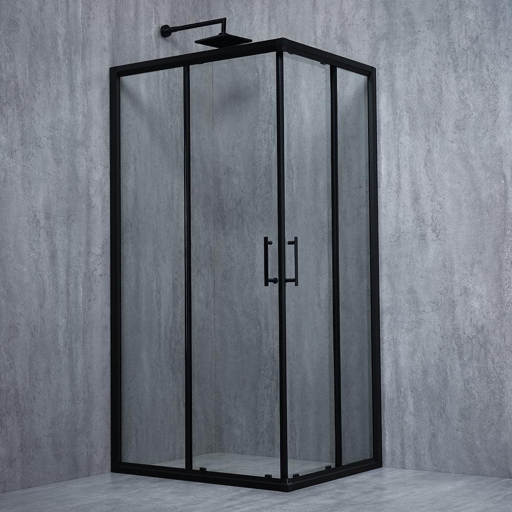 Cabină de duș dreptunghiulară Elegant Black sticlă transparentă 6MM - Kabine.ro - Cabina de dus