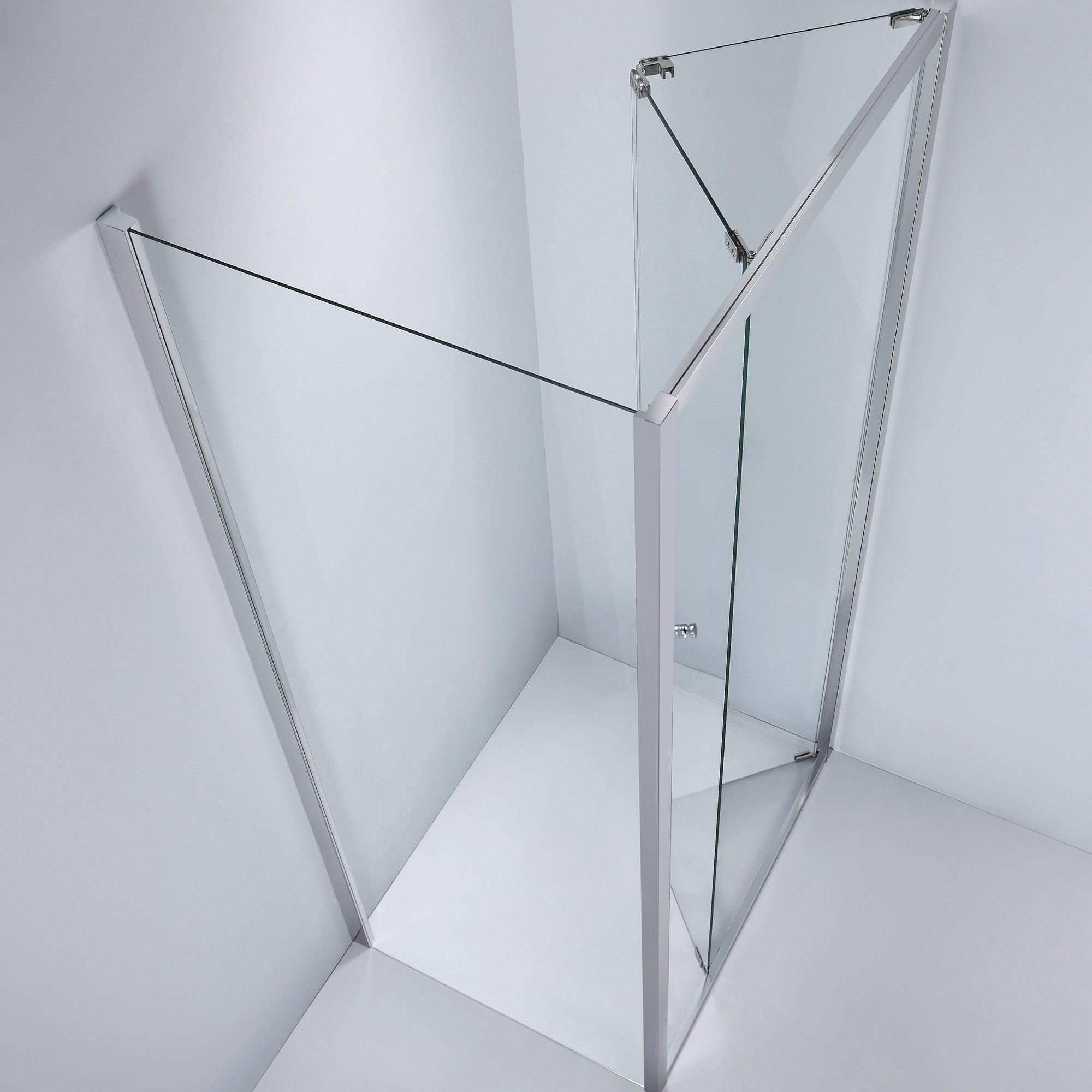 Cabină de duș dreptunghiulară WST 04, walk in , sticlă transparentă, 8MM - Kabine.ro -