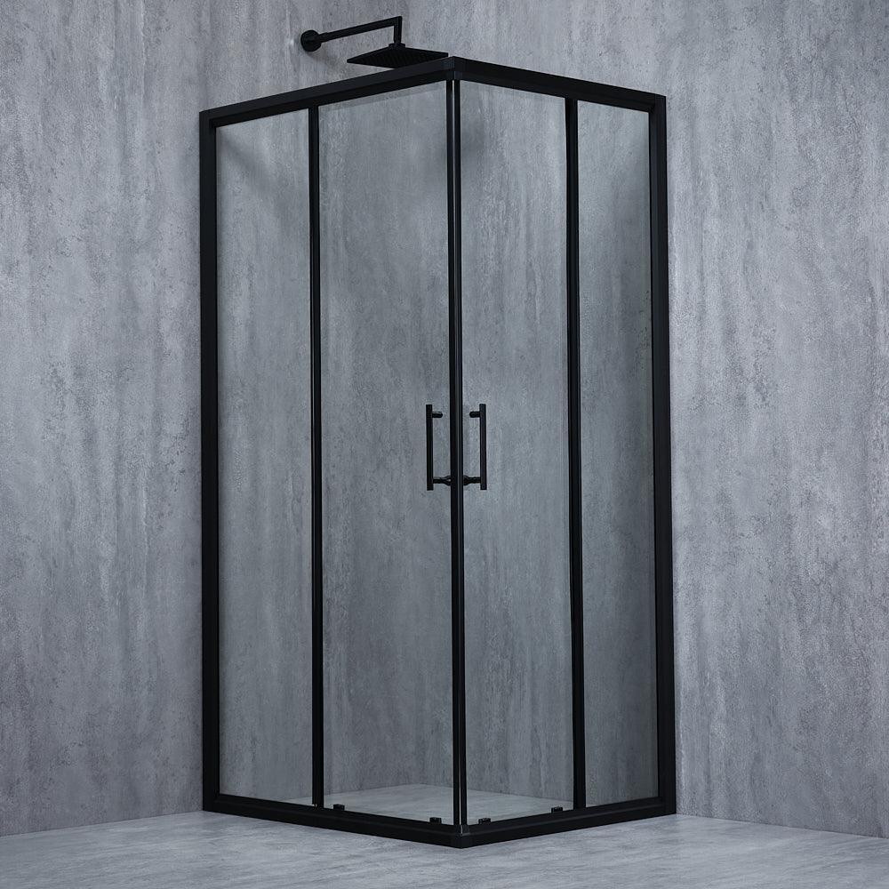 Cabină de duș pătrată Elegant Black sticlă transparentă 6MM - Kabine.ro - Cabina de dus