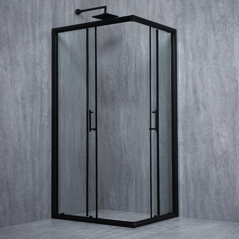 Cabină de duș pătrată Elegant Black sticlă transparentă 6MM - Kabine.ro - Cabina de dus