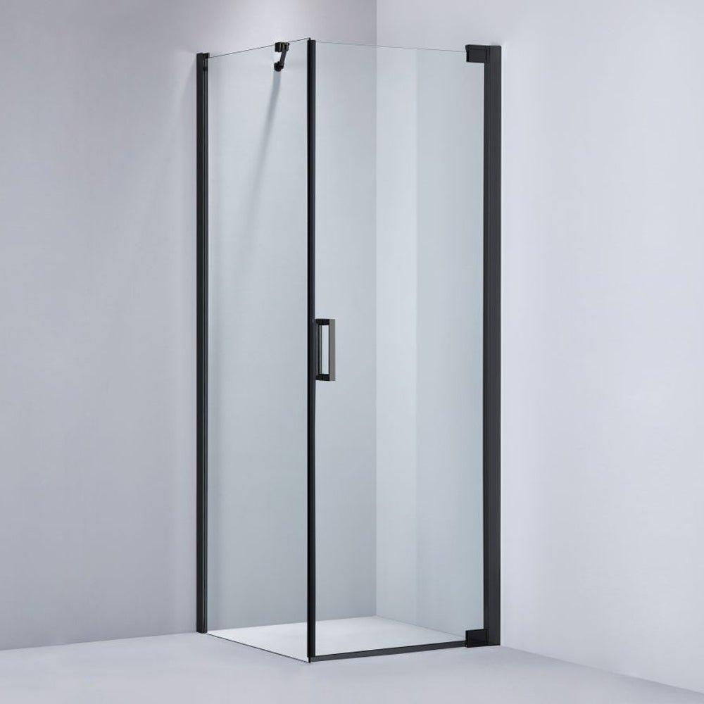 Cabină de duș pătrată Relax Black, sticlă transparentă, 8MM - Kabine.ro - Cabina de dus