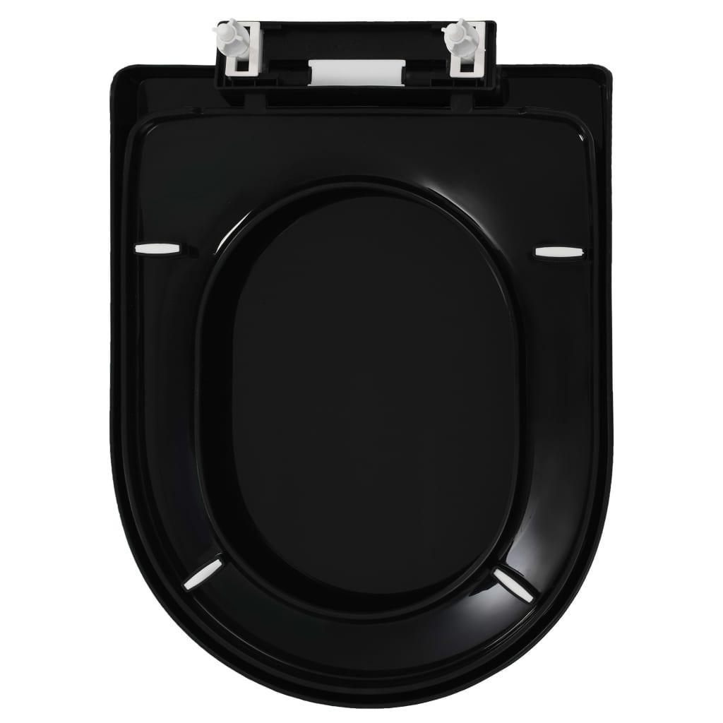 Capac WC cu închidere silențioasă, eliberare rapidă, negru - Kabine.ro - Vase WC & bideuri
