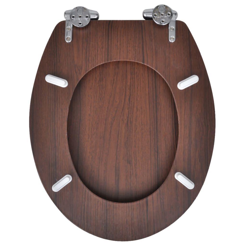 Capac WC cu închidere silențioasă maro MDF design simplu - Kabine.ro - Vase WC & bideuri