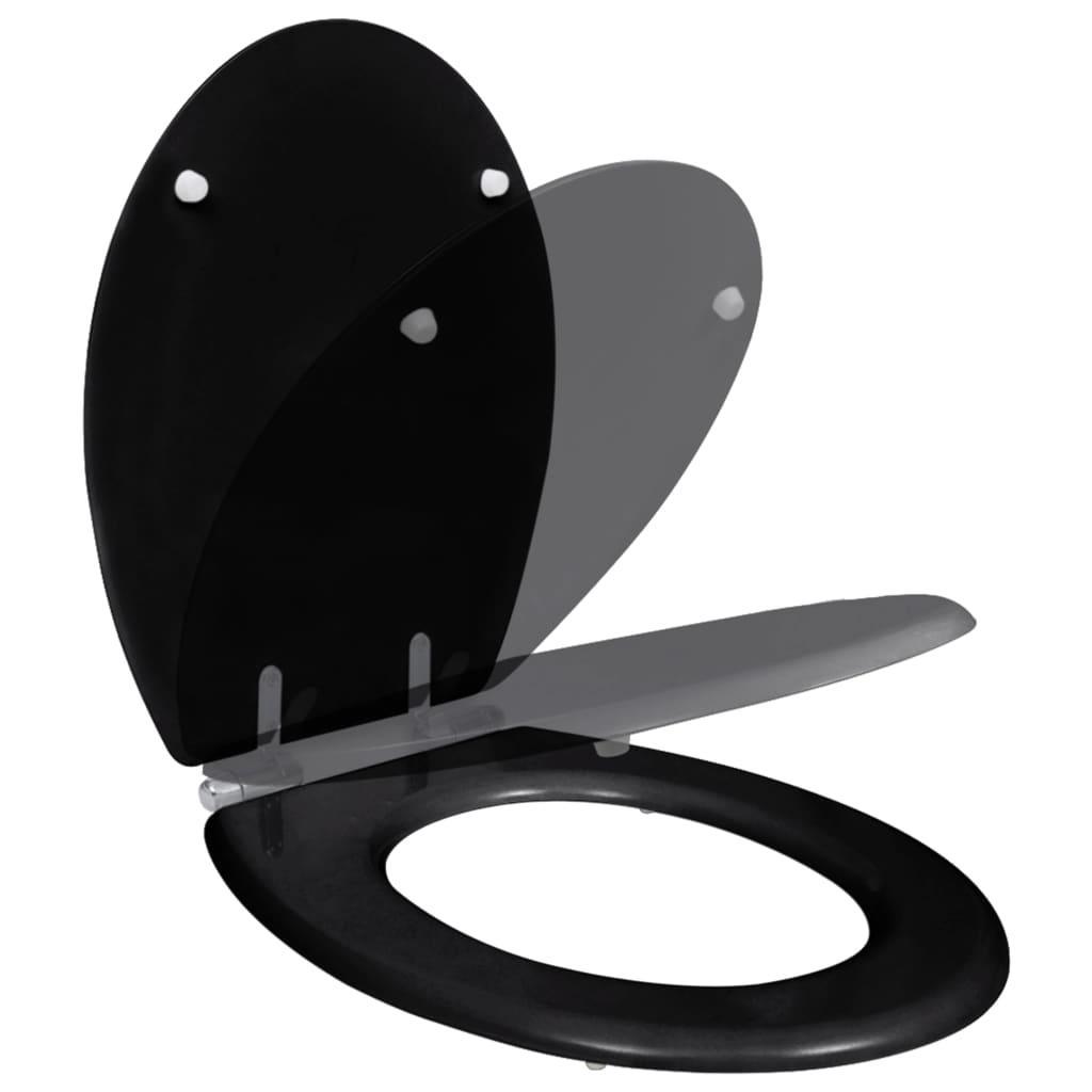 Capac WC cu închidere silențioasă negru MDF design simplu - Kabine.ro - Vase WC & bideuri