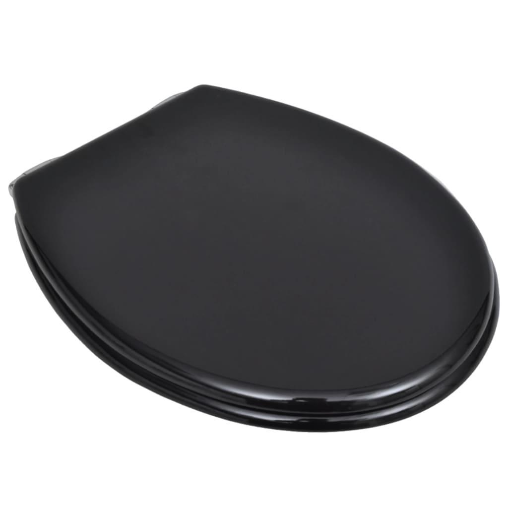 Capac WC cu închidere silențioasă negru MDF design simplu - Kabine.ro - Vase WC & bideuri