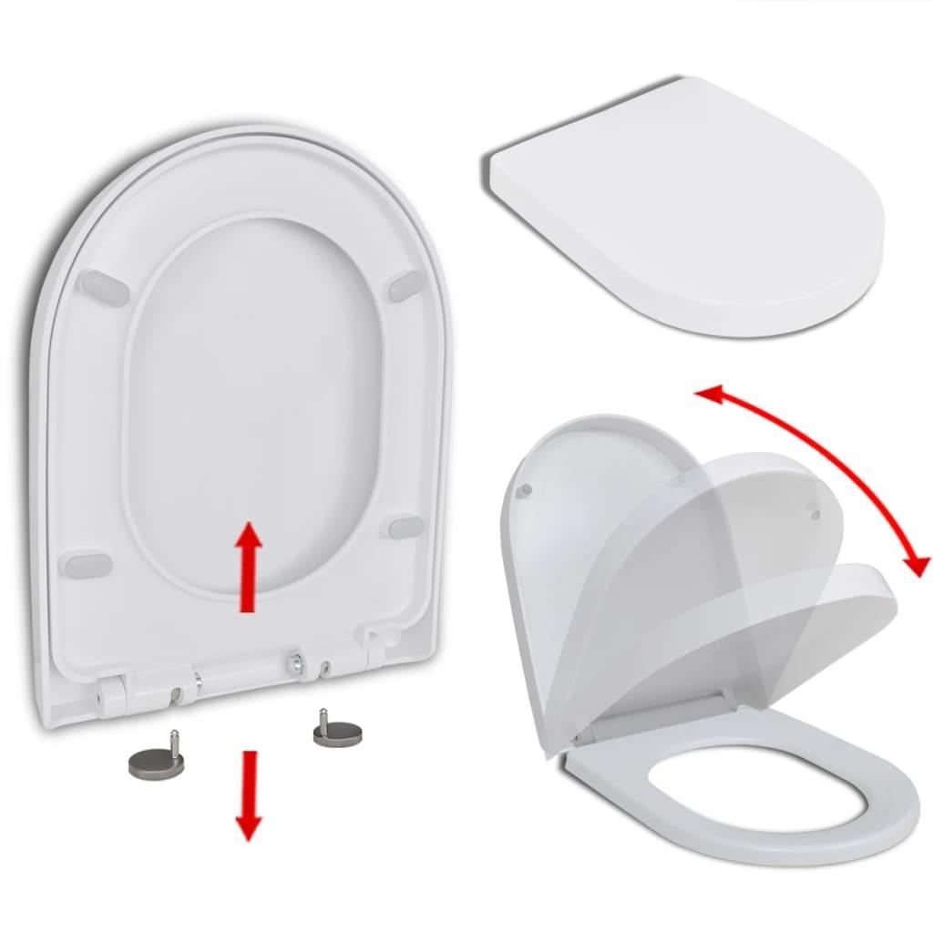 Capac WC, închidere silențioasă, eliberare rapidă, alb, pătrat - Kabine.ro - Vase WC & bideuri