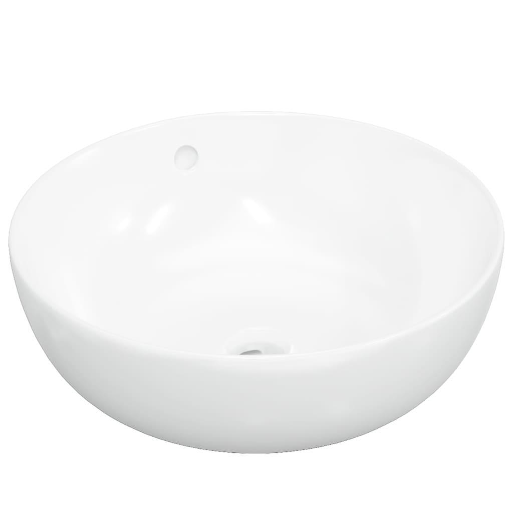 Chiuvetă de baie, alb, 44x17 cm, ceramică, rotundă - Kabine.ro - Chiuvete baie