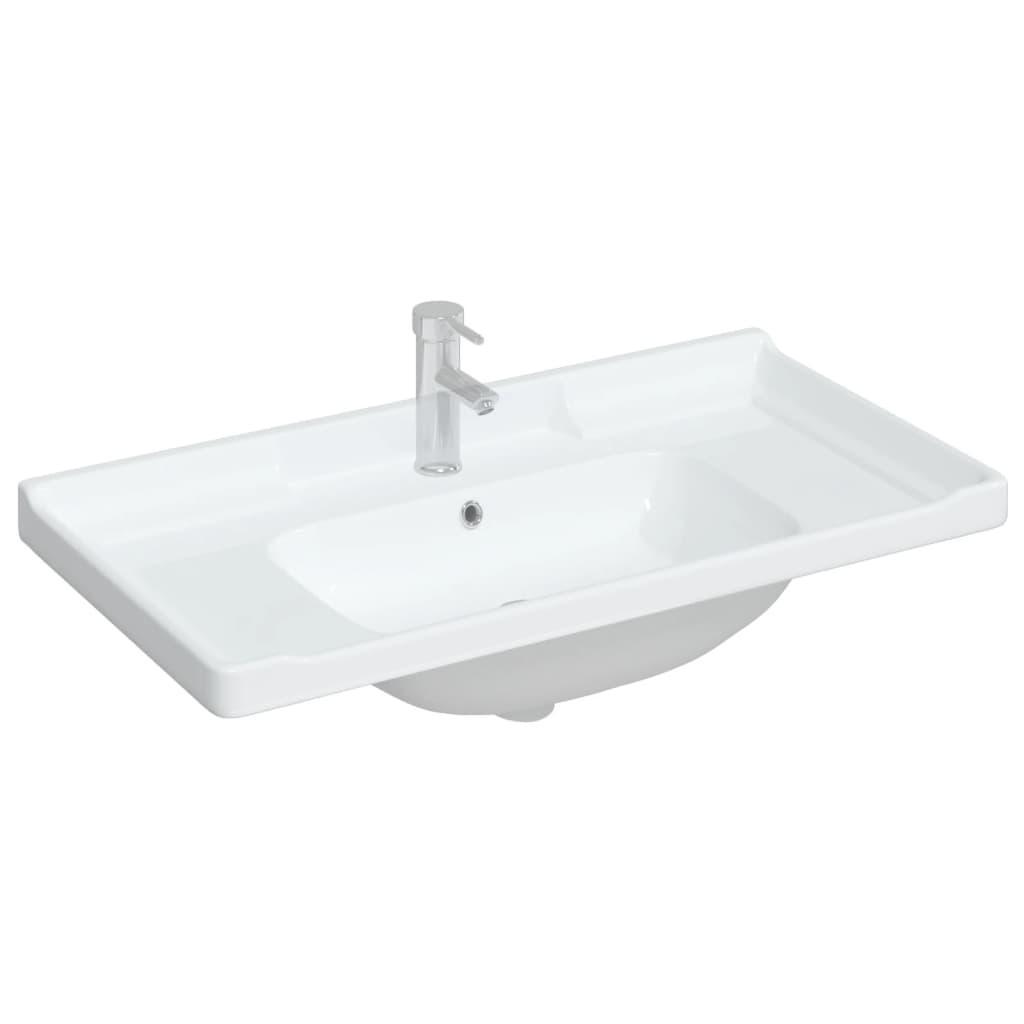Chiuvetă de baie albă 91,5x48x23 cm, ovală, ceramică - Kabine.ro - Chiuvete baie