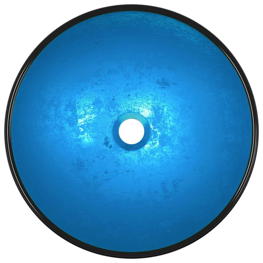 Chiuvetă din sticlă securizată, albastru, 42x14 cm - Kabine.ro - Chiuvete baie