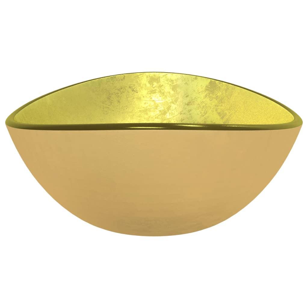 Chiuvetă din sticlă securizată, auriu, 54,5x35x15,5 cm - Kabine.ro - Chiuvete baie