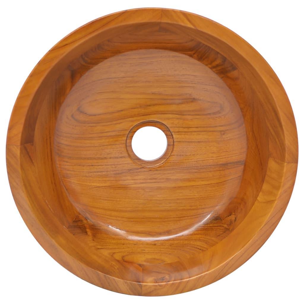 Chiuvetă, Φ40x10 cm, lemn masiv de tec - Kabine.ro - Chiuvete baie