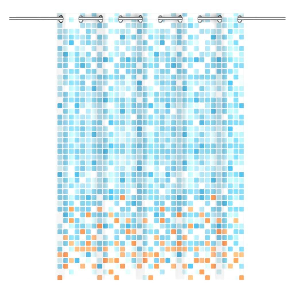 EISL Perdea de duș tip mozaic, albastru-portocaliu, 200x180x0,2 cm - Kabine.ro - Perdele duș