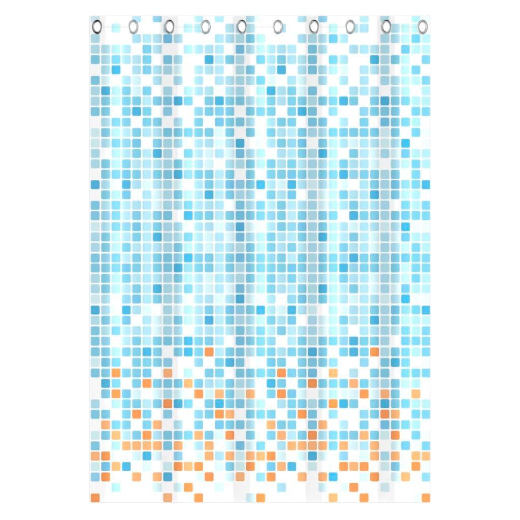 EISL Perdea de duș tip mozaic, albastru-portocaliu, 200x180x0,2 cm - Kabine.ro - Perdele duș