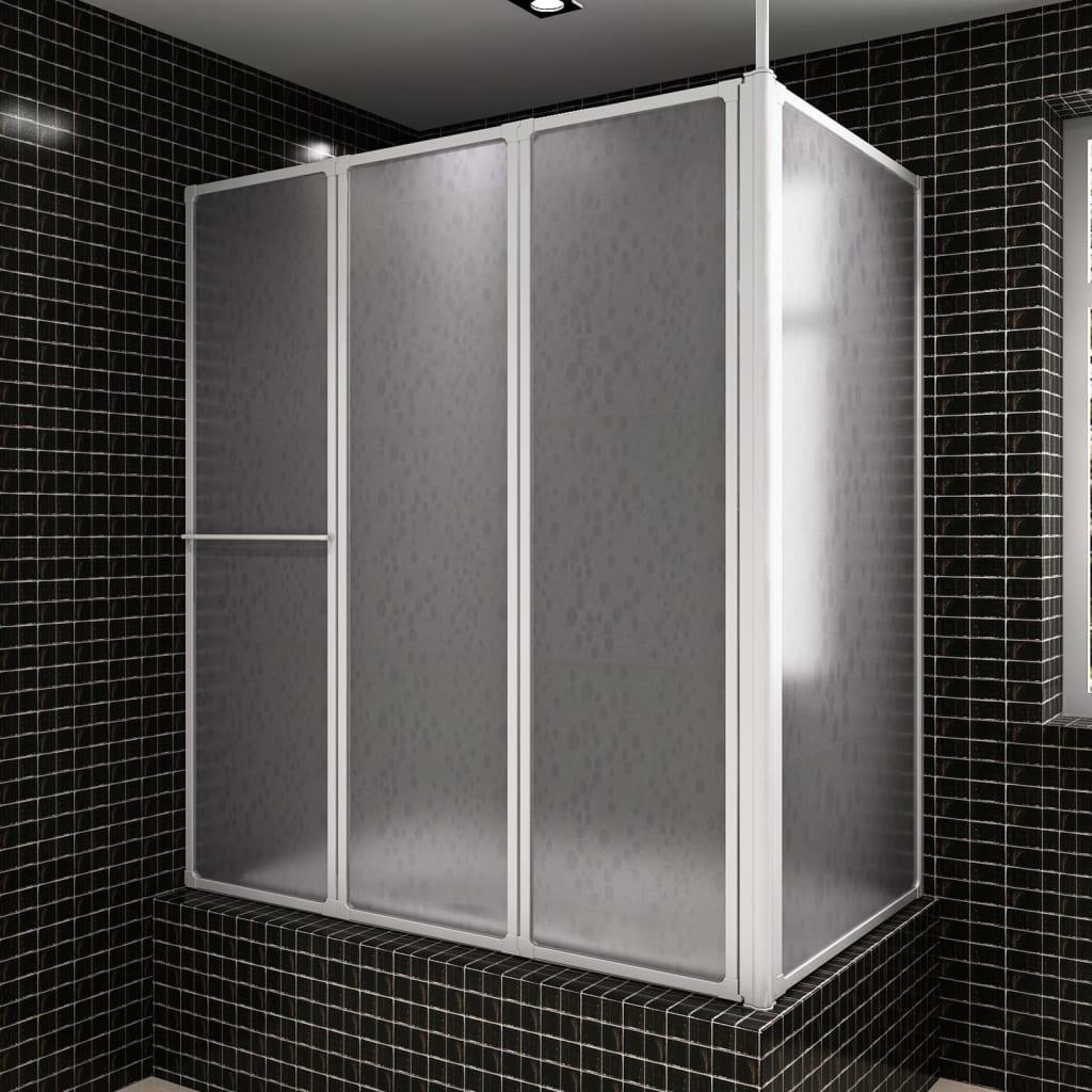 Paravan cadă duș în formă de L 70x120x137 cm 4 panouri pliabil - Kabine.ro - Uși & cabine de duș