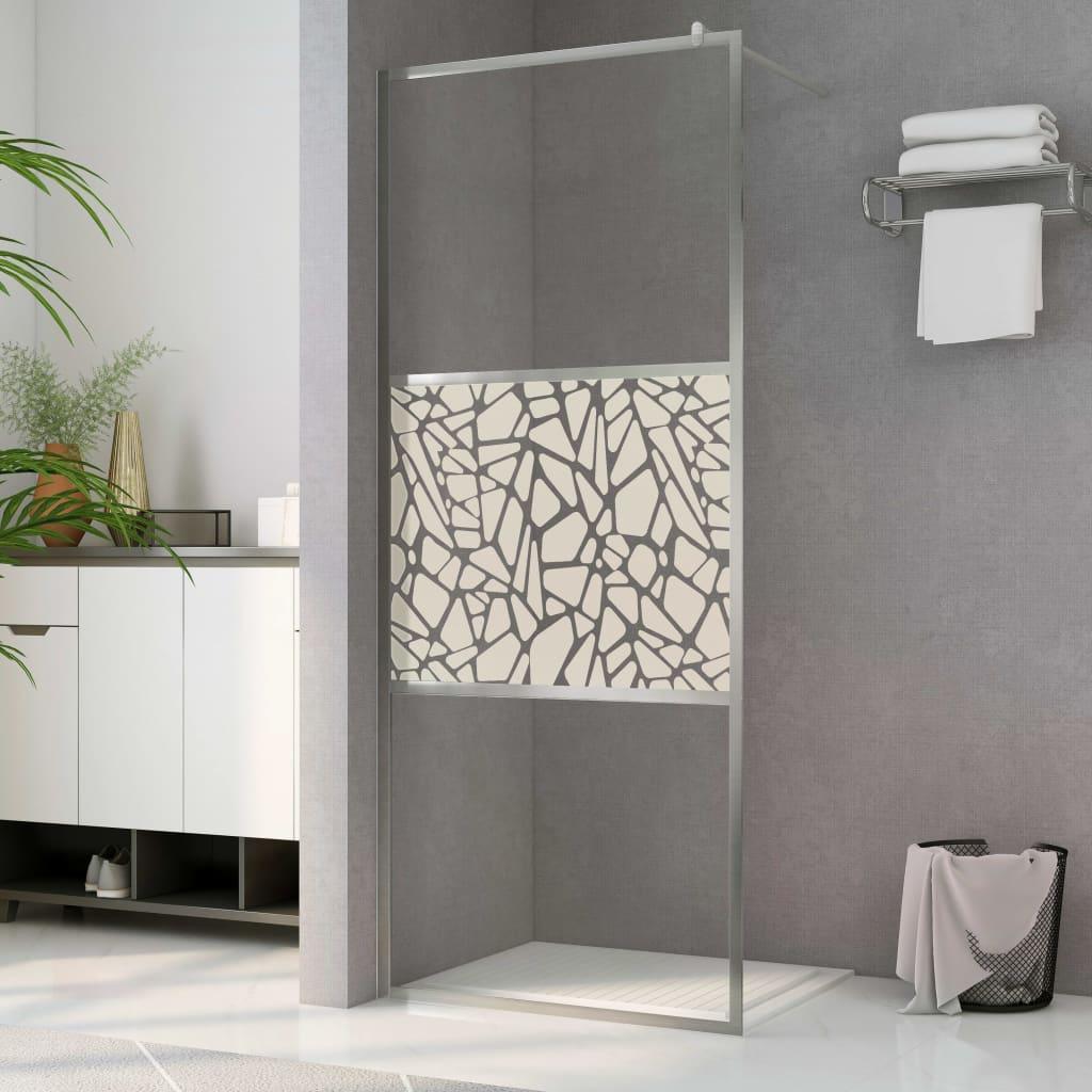 Paravan de duș walk-in, 100 x 195 cm, sticlă ESG, model piatră - Kabine.ro - Paravane și pereți de duș