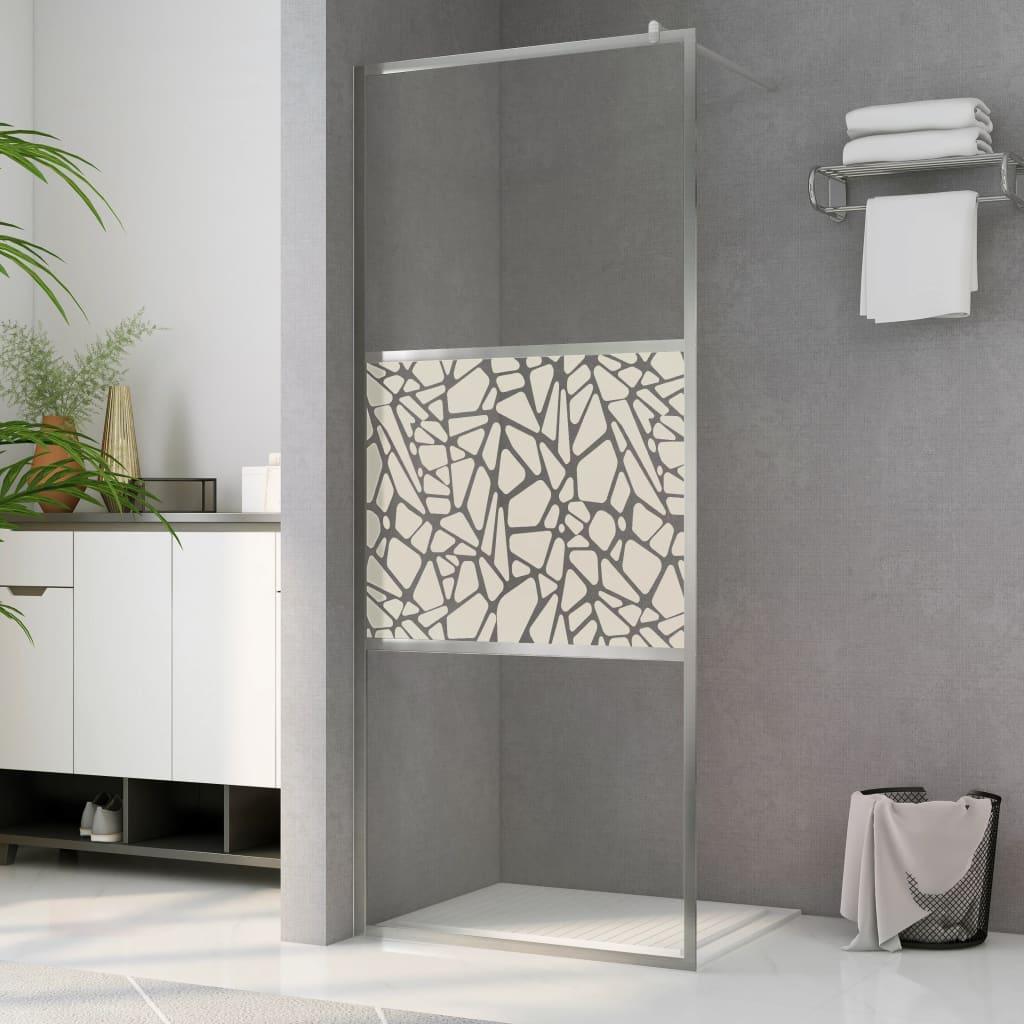 Paravan de duș walk-in, 115 x 195 cm, sticlă ESG, model piatră - Kabine.ro - Paravane și pereți de duș