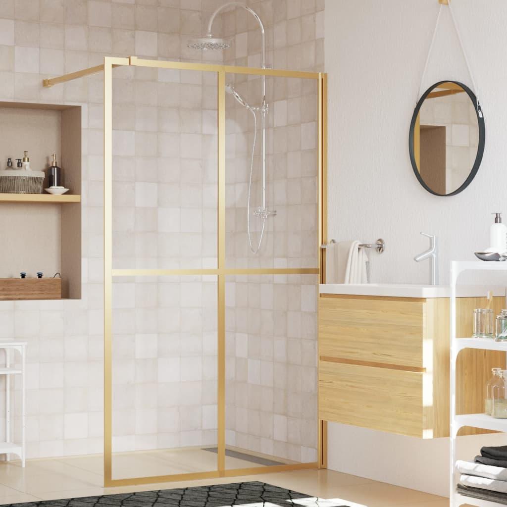 Paravan de duș walk-in auriu 115x195 cm sticlă ESG transparentă - Kabine.ro - Paravane și pereți de duș