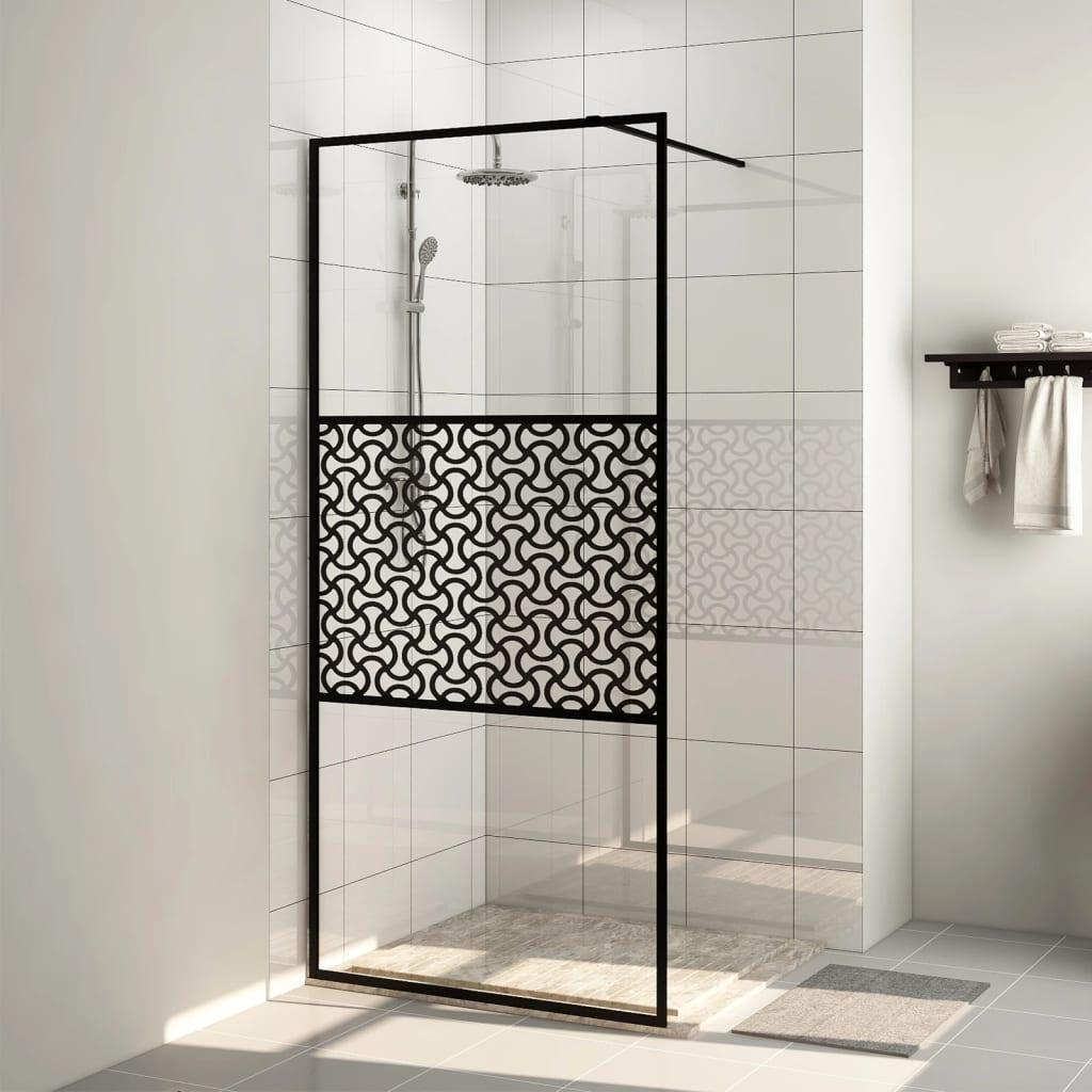 Paravan de duș walk-in negru 115x195 cm sticlă ESG transparentă - Kabine.ro - Paravane și pereți de duș