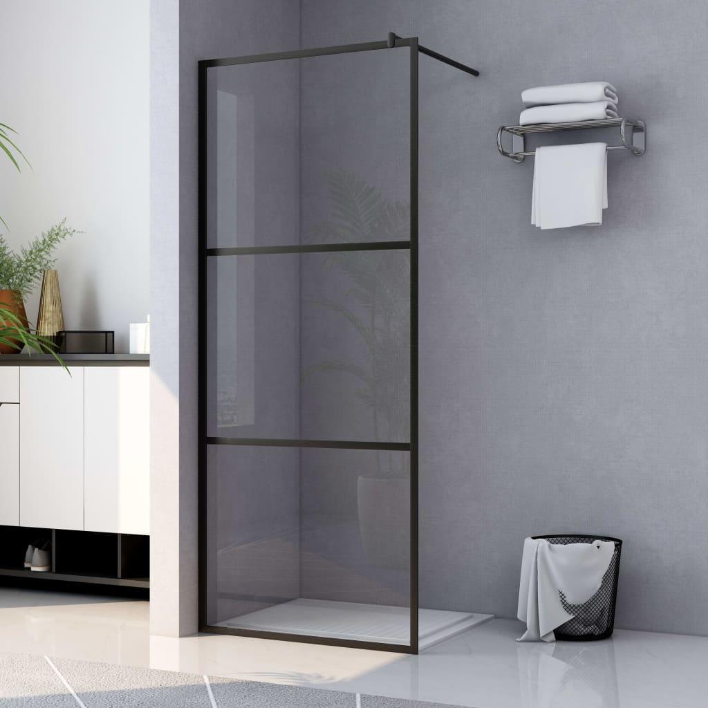 Paravan de duș walk-in negru 115x195 cm sticlă ESG transparentă - Kabine.ro - Paravane și pereți de duș