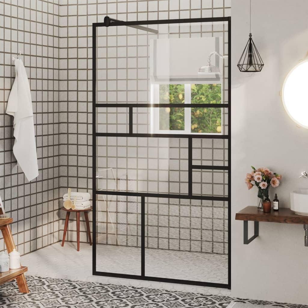 Paravan de duș walk-in negru 90x195 cm sticlă ESG transparentă - Kabine.ro - Paravane și pereți de duș