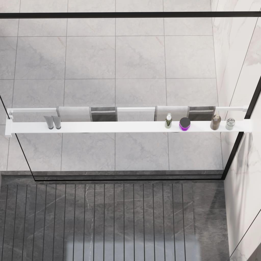 Raft de duș pentru perete cabină de duș, alb, 115 cm, aluminiu - Kabine.ro - Accesorii și articole pentru baie