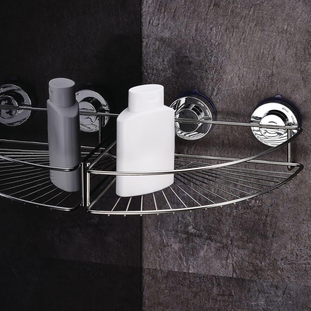 RIDDER Raft de colț pentru duș, crom, 24,9x24,9x9,4 cm - Kabine.ro - Accesorii și articole pentru baie