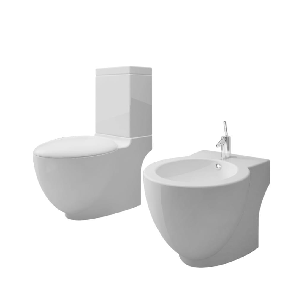 Set de toaletă & bideu, alb, ceramică - Kabine.ro - Vase WC și bideuri