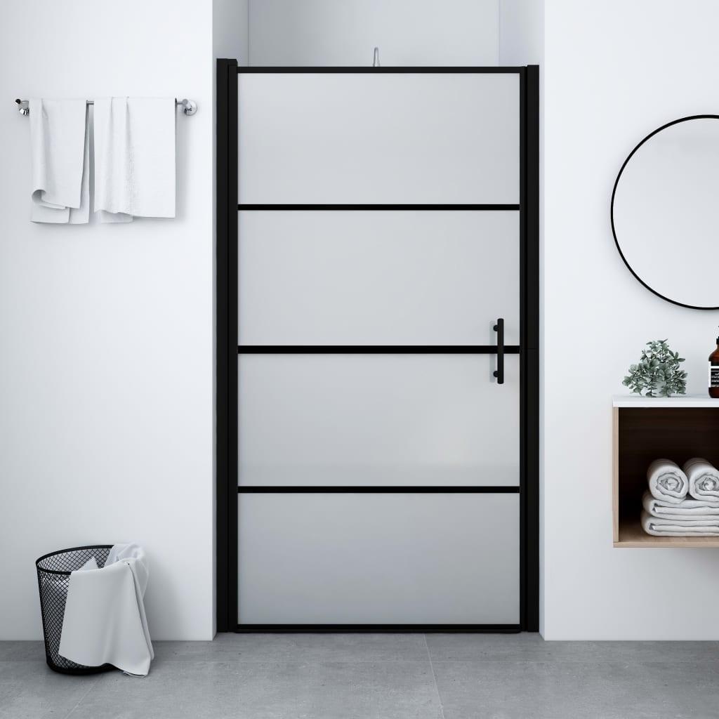 Ușă de duș, negru, 100 x 178 cm, sticlă mată securizată - Kabine.ro - Uși & cabine de duș