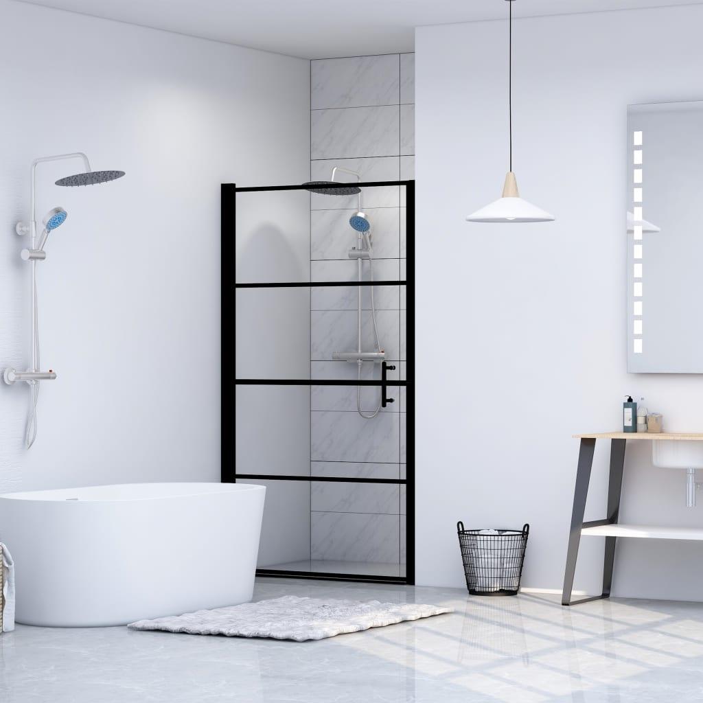 Ușă de duș, negru, 81 x 195 cm, sticlă securizată - Kabine.ro - Uși & cabine de duș