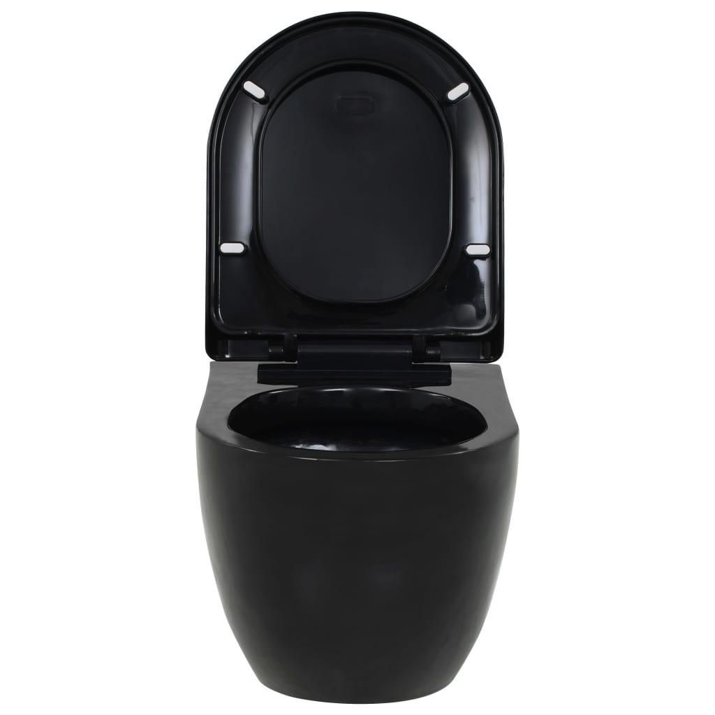Vas de toaletă cu montare pe perete, ceramică, negru - Kabine.ro - Vase de toaletă și WC