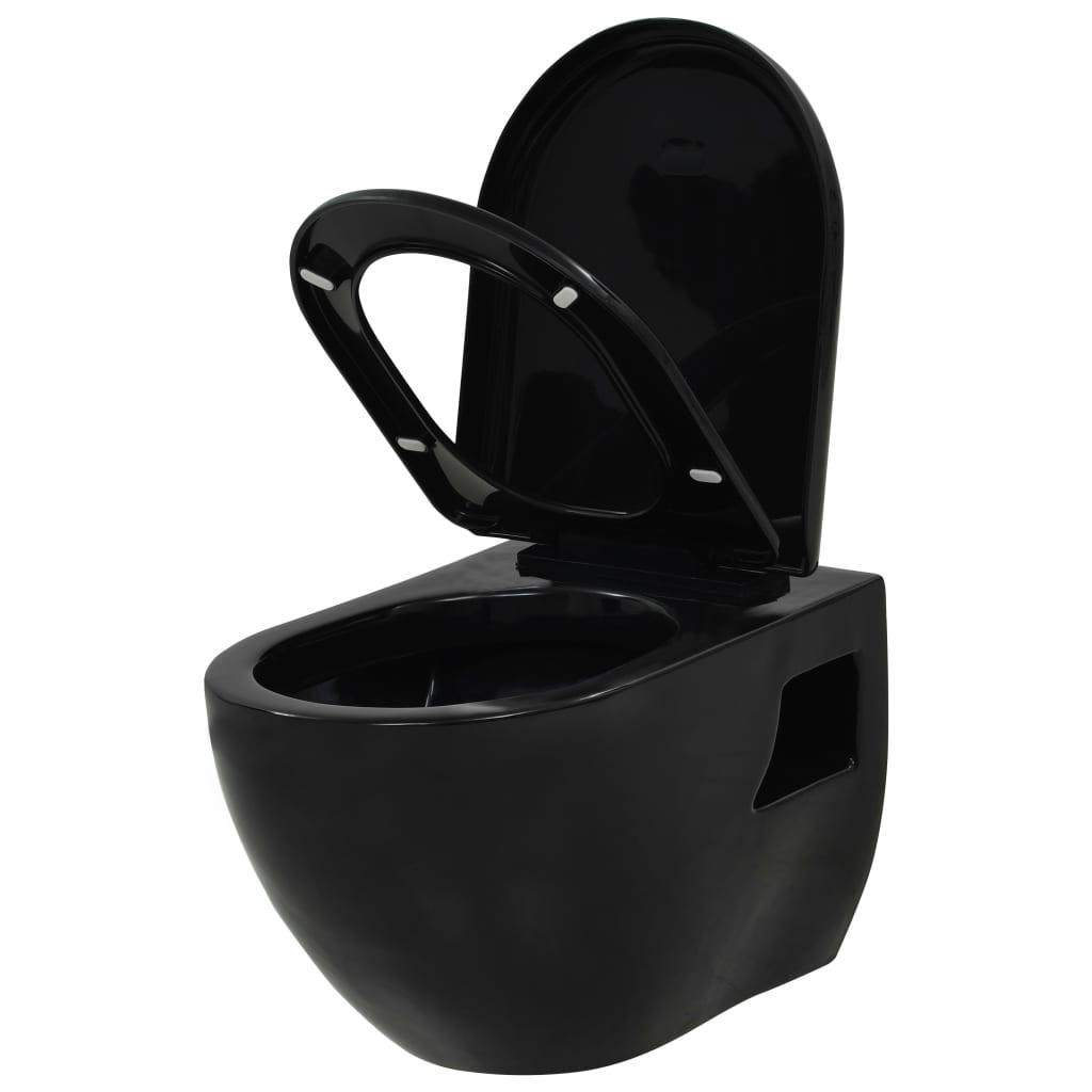 Vas de toaletă suspendat cu rezervor încastrat, negru, ceramică - Kabine.ro - Vase de toaletă și WC