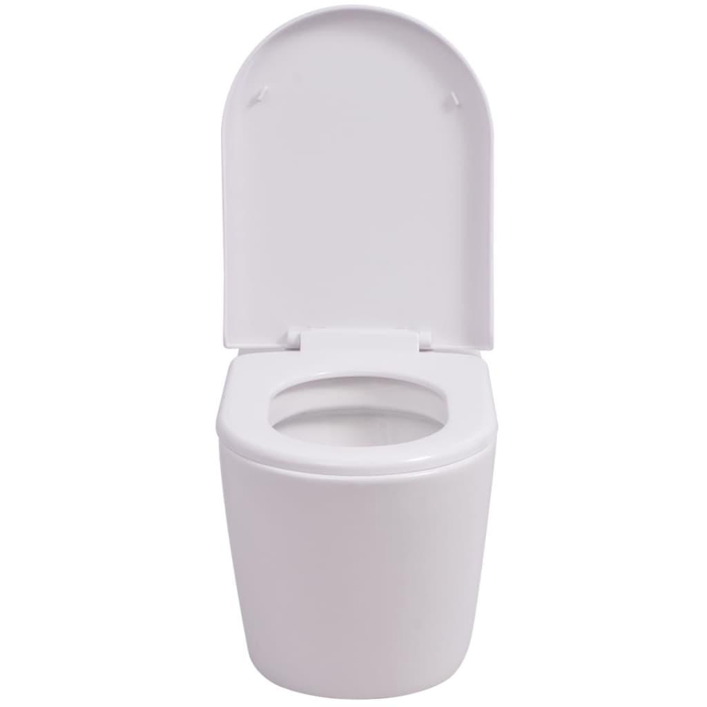 Vas toaletă cu montare pe perete, ceramică, alb - Kabine.ro - Vas WC