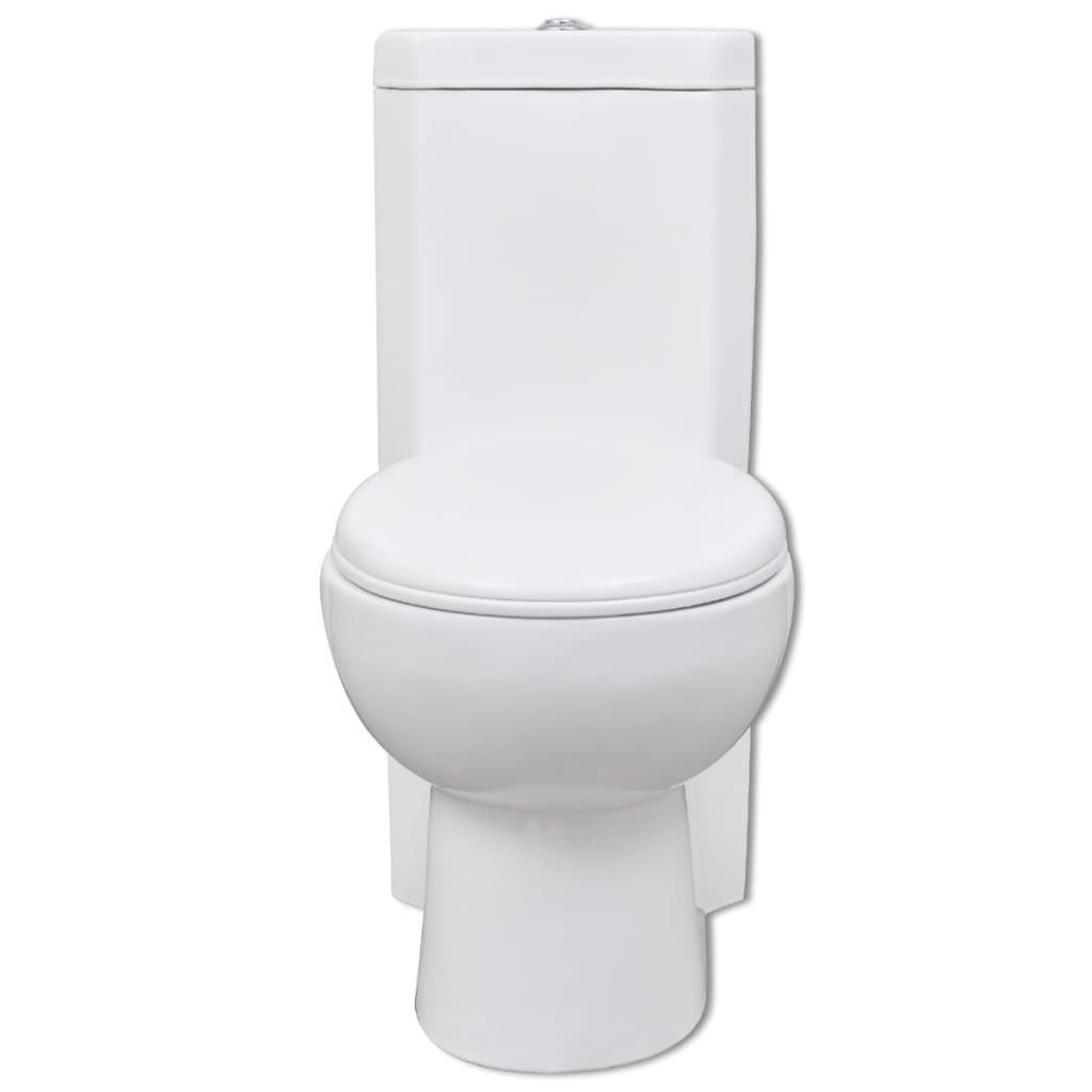 Vas toaletă din ceramică, WC baie de colț, alb - Kabine.ro - Vase de toaletă și WC