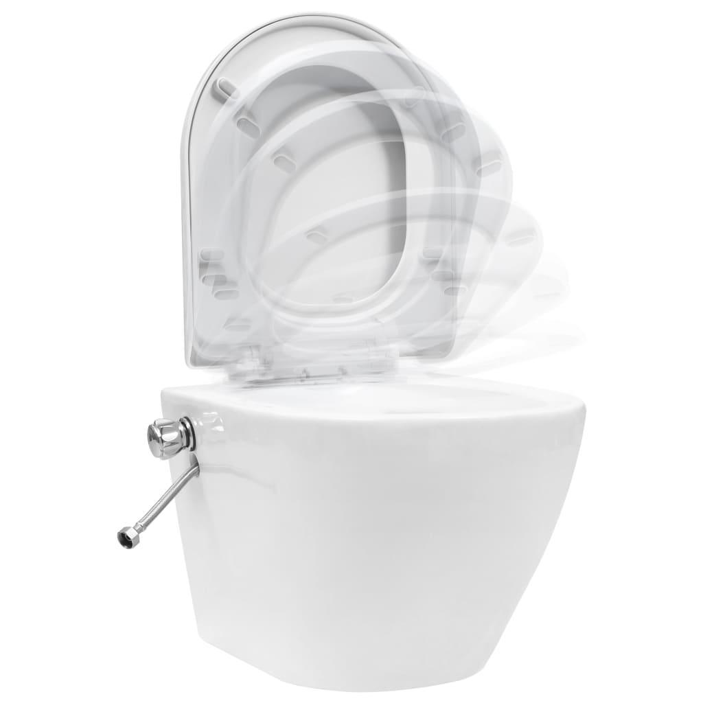 Vas WC suspendat fără ramă cu funcție de bideu, alb, ceramică - Kabine.ro - Vas WC