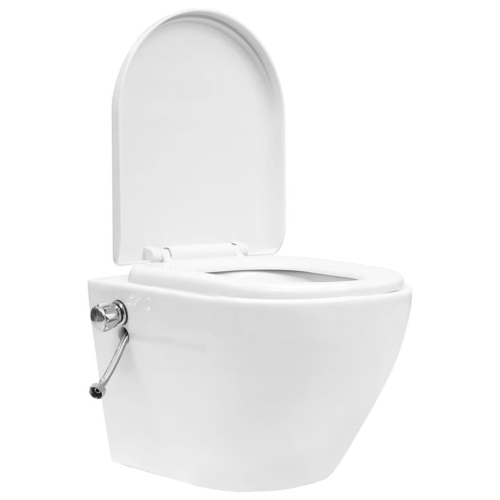 Vas WC suspendat fără ramă cu funcție de bideu, alb, ceramică - Kabine.ro - Vas WC