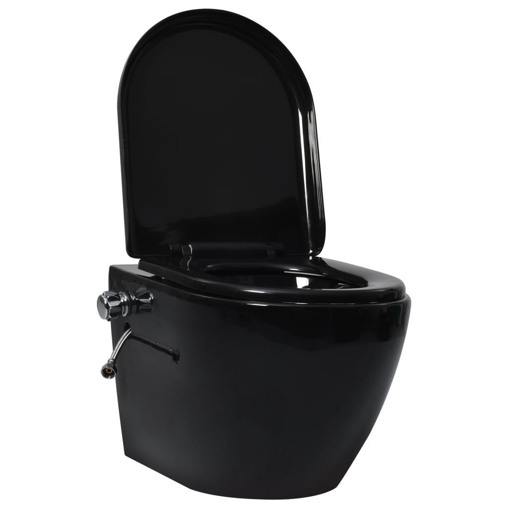 Vas WC suspendat fără ramă cu funcție de bideu, negru, ceramică - Kabine.ro - Vas WC